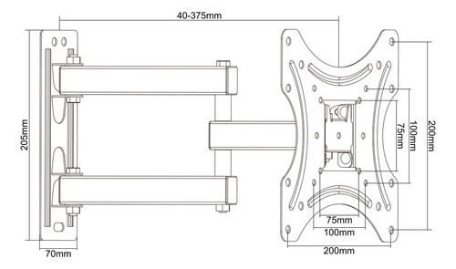 Soporte Naku Se-223 Para Tv/monitor De 15 A 48 Negro