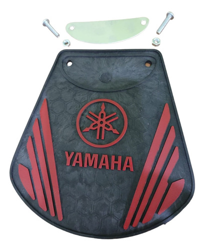 Parabarro De Borracha Para Motos Logo Yamaha Vermelho