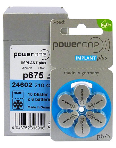 Bateria Power One Implant+ Pr44/p675 (caixa 60)