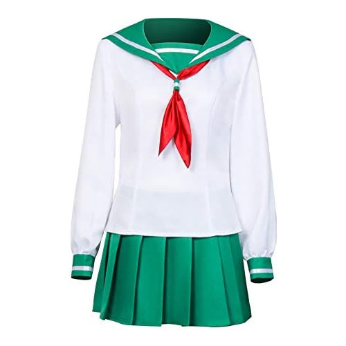 Disfraz De Kagome Higurashi - Vestido De Marinera Verde...