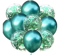 Comprar Kit Globos Cromado Reflex 5 R12 Globos Con Confeti R 12 Verd