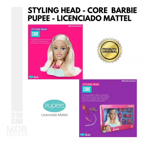 Boneca Styling Head Para Maquiar E Pentear Com Colar + Escova E Acessórios