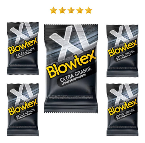 Kit Preservativo Extra Grande 15 Unidades Blowtex