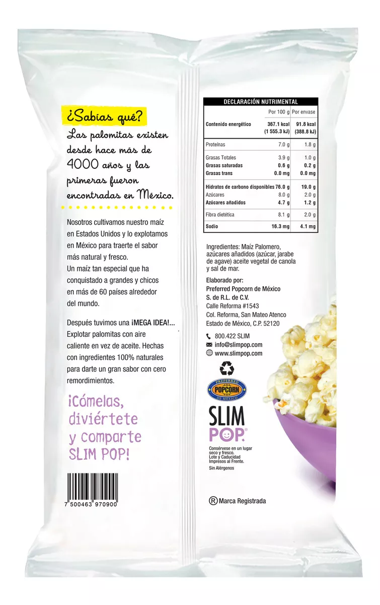 Tercera imagen para búsqueda de palomitas slim pop