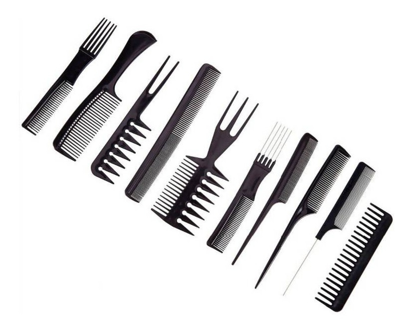 Set De 10 Peinetas Peines Profesionales, Peluquería Barbería