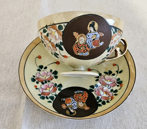 Dúo De Té En Porcelana Japonesa De Colección.