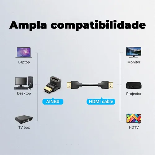 Adaptador Hdmi De 270 Grados En L Macho X Hembra 1.4 Vention