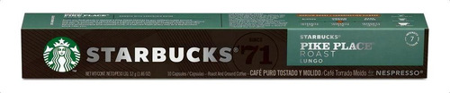 Cápsula De Café Starbucks Nespresso Pike Place 10 Cápsulas