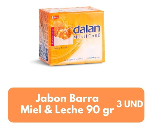 Imagen 1 de 3 de Jabón En Barra Dalan Miel & Milk 3pack Bulto De 24 Paq 90gr 