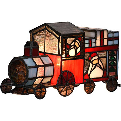 L10775 Christmas Train Tiffany Style Stained Glass Acce...