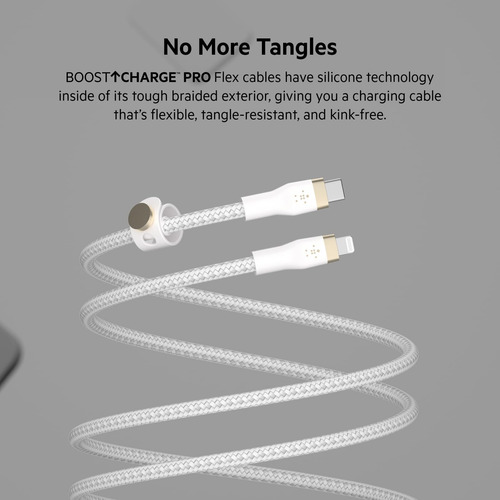 Cable Belkin Boostcharge Pro Flex Trenzado Usb-c A Lightning