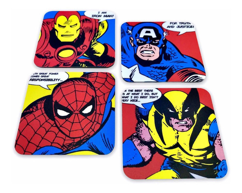 Portavasos Magneticos Superheroes Marvel Set X4und.