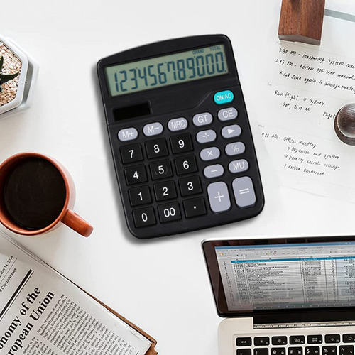 Sh Calculadora De Mesa De 12 Dígitos Com Visor Lcd Grande