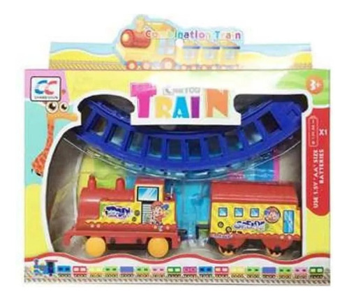 Tren Trencito Infantil A Pila Locomotora 1 Vagon  4 Vias 