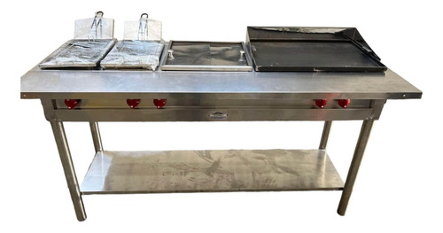 Linea Cocina Con 2 Freidora Plancha Y Baño De Maria