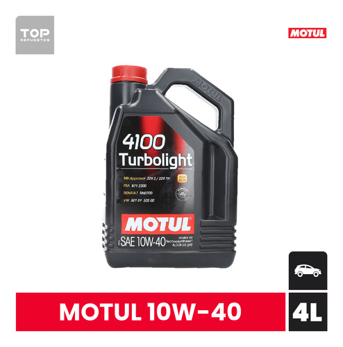 Aceite Semisintetico Motul 4100 Turbolight 10w40 4lt