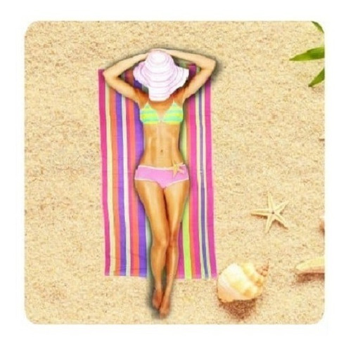 Imagen 1 de 4 de Toalla Toallon Playero Rayado 130 X70cm Secado Rapido Oferta