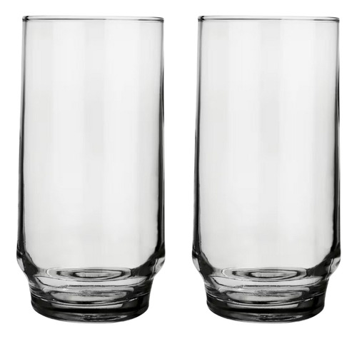 Jogo 2 Copos De Vidro Alto Long Drink Água Suco Refri 300ml