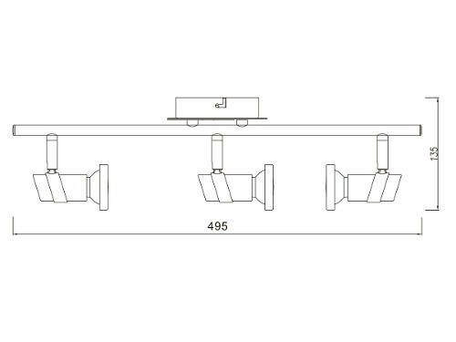 Lámpara de pared o Techo Candil Party 3 Luces color platil 220V - GU10 Apto Led