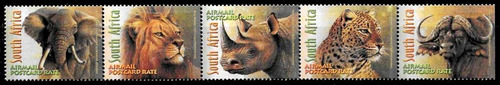 Fauna Salvaje - León - Elefante - Sudáfrica - Serie Mint