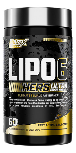 Nutrex Lipo-6 Black Hers Termogénico 60 Cápsulas - Usa Sin Sabor
