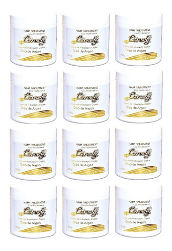 Balde Creme Argan + 12 Und Pote Creme Argan Lánoly 490 G