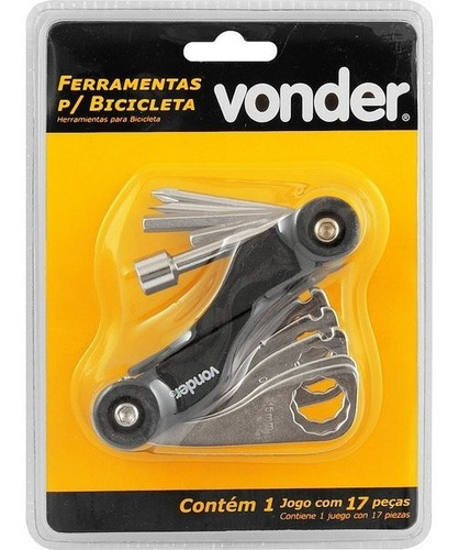 Imagem 5 de 5 de Jogo De Ferramentas Para Bicicleta 17 Peças Vonder Bike