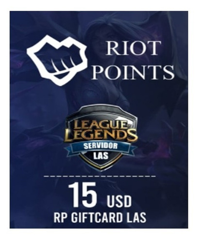 Giftcard Riot Points 15 Usd -  Servidor Las - Entrega Rapida