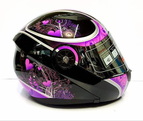 Casco Abatible Iron Racing Dot Rosa/negro Mujer