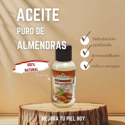 Aceite Puro De Almendras 60 Ml Hidratante Y Rejuvenecedor