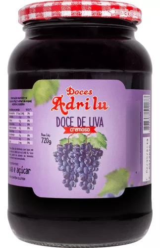 Doce Cremoso De Uva Chimia Artesanal Serra Gaúcha 720gramas