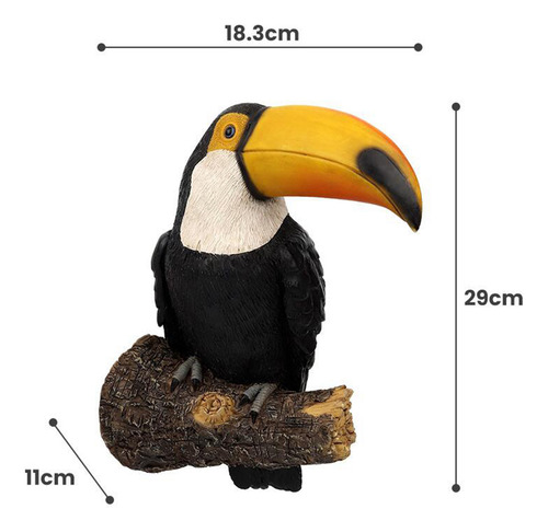 Resina Tucan En El Tocón Estatuilla Árbol Abrazador