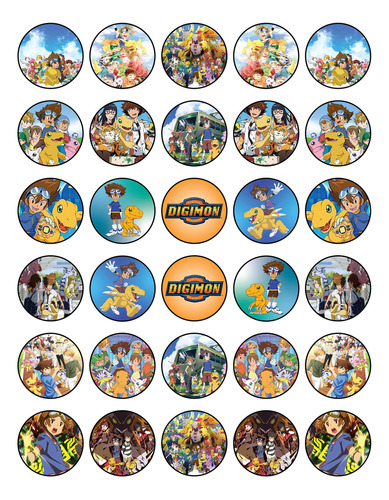 30 Adornos Comestibles Para Cupcakes Tematicos De Digimon Co
