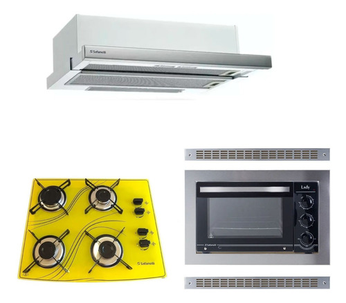 Forno Embutir 45l Depurador Embuti Cooktop Amarelo Safanelli