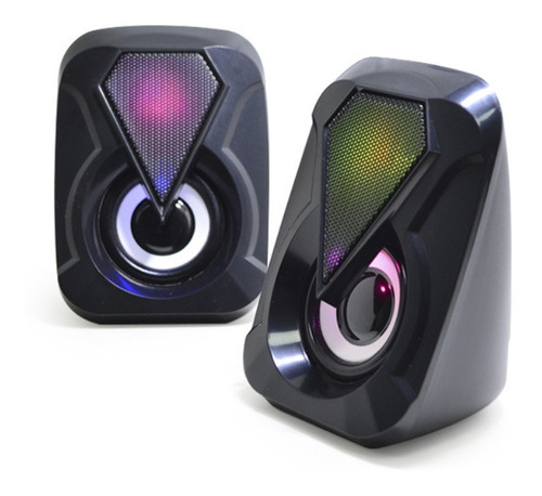 Parlantes Para Pc X2 Con Luz Rgb Usb Auxiliar Yst-1053