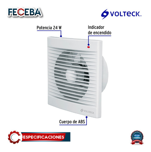 Extractor De Aire De 6 , Blanco, Volteck 48532