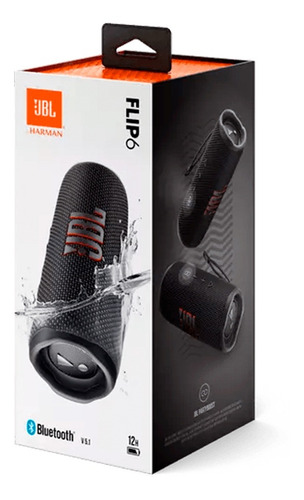Imagen 7 de 9 de Parlante JBL Flip 6 portátil con bluetooth waterproof negra