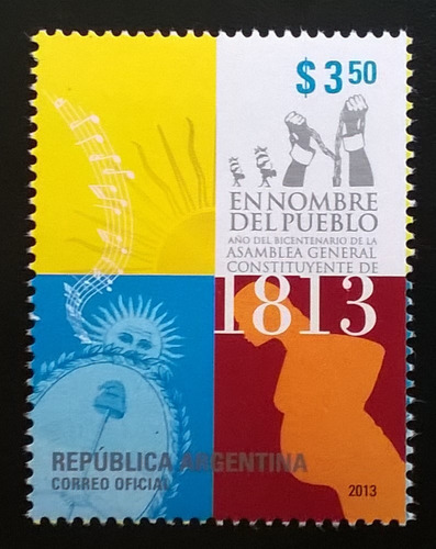 Argentina, Sello Gj 3970 Asamblea Constituy 2013 Mint L12003