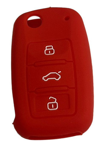 Funda Llave Silicona Vw Bora Vento Fox Trend Suran Golf Rojo