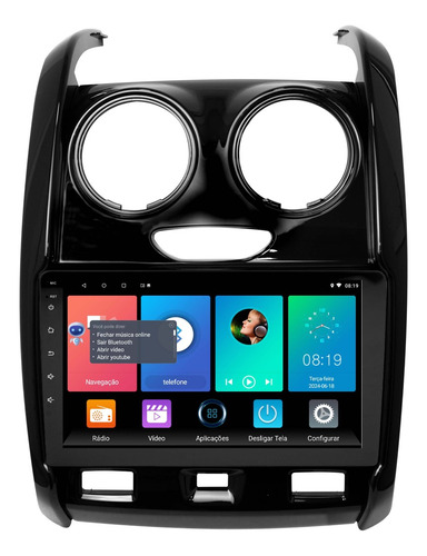 Multimidia Duster Oroch 15/19 Android 14 Auto Carplay Voz 9p