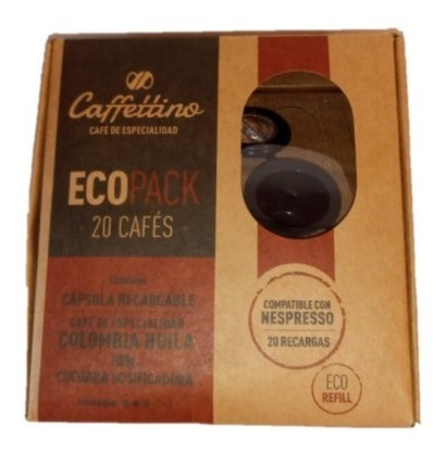 Eco Kit Caffettino 1 Capsula + 1 Cuchara + 1/4 Cafe Colomb.