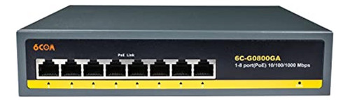 Switch Poe De 8 Puertos Gigabit 6com, 8 Puertos Poe+ 120w