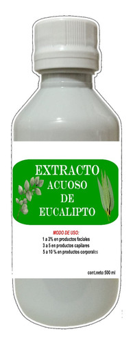 Extracto Acuoso De Eucalipto Uso Cosmetico 500 Ml