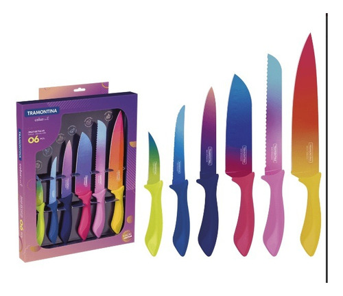 Juego De Cuchillos Tramontina 23099/832 Colorcut 6 Pzas End