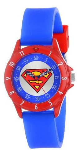 Reloj Sup9010 De Superman Kids Con Banda De Goma Azul