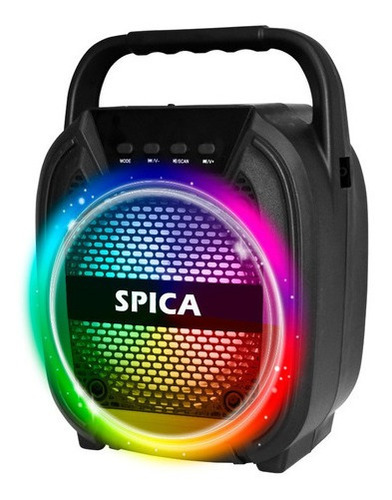 Imagen 4 de 4 de Parlante Spica Sp-2065 Bluetooth Portatil Led Rgb Inalambrico Negro