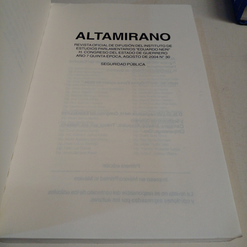 Revista Altamirano No. 30 Agosto 2004 (Usado)