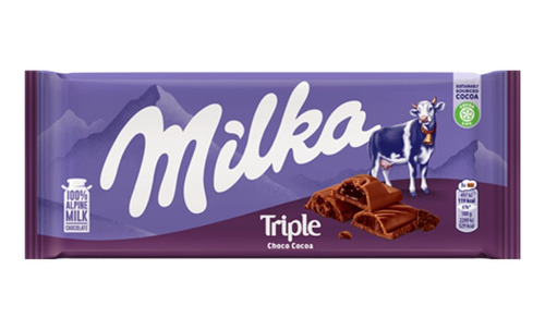 Tableta De Chocolate Milka Triple Cacao X 90g - Tienda Kako