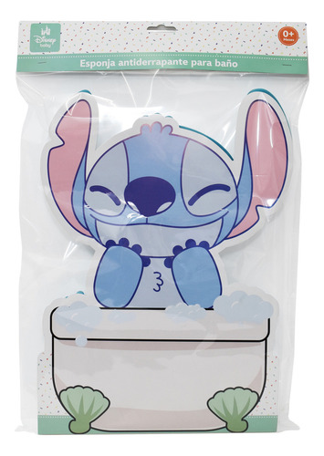Esponja Antiderrapante Para Baño Disney Stitch Color Celeste