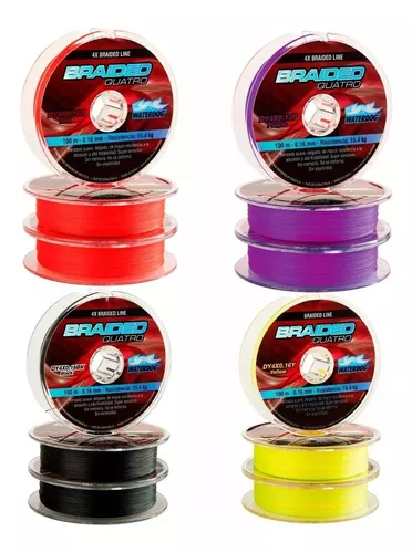 Multifilamento Pesca Waterdog Todas Las Medidas X 100 Metros 4 Hebras  Original Super Resistente